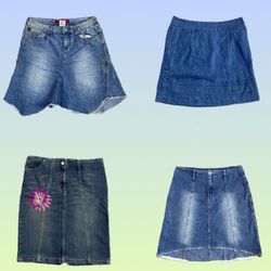 Y2K Unique denim Midi skirts (TS-1376)