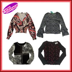 Top a maniche lunghe, Mix di rete e chiffon (FV-03..