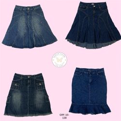 Gonna lunga in denim a vita alta classica - Chic e..
