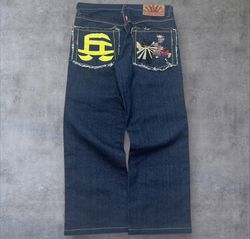 Y2K Flared and Japanese Printed Jeans