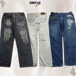 Hip Hop Jeans - Y2K Style - Baggy, Relaxed, Graphi..