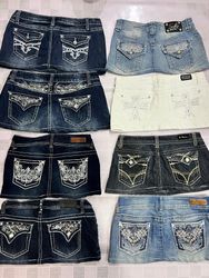 R179 Upcycled Ladies Embellished Mini Sk..