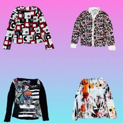 Tops à manches longues style rétro Y2K (TH -039)