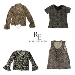 Y2K Animal Print Mix Tops RE-2377