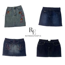 Jupes mini en denim de l'ère Britney Y2K RE-2382