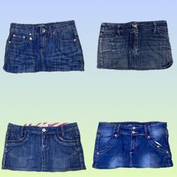 Y2K IT Girl Denim Mini Skirts (TS-1385)
