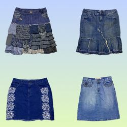 Y2K Unique Denim midi Sirts (TS-1390)