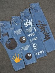 Pantalones de estilo rework estampados en azul de ..