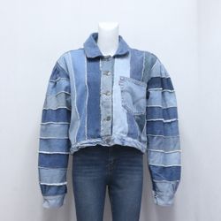 CR704 Upcycled gestreifte Denim-Patchwork-Cropped-..