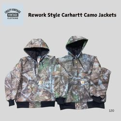 Rework Style Carhartt Camo Hooded Jackets