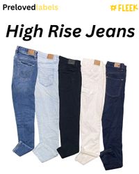 Jeans de cintura alta (Wcv: 1117)