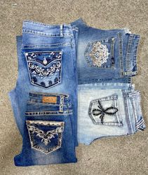 Y2K embroidered jeans