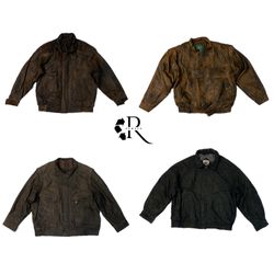Y2K Unique Bomber Leather Jackets RW-1181