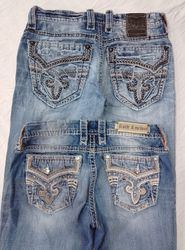 CR5470 Vintage Rock Revival Ladies & Men’s Jeans B..