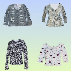 Y2K Mesh Full Sleeve Tops (TS-1398)