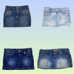 Saias Mini de Denim Y2K (TS-1404)
