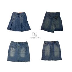 Y2K Cyber Girl Denim Midi Skirt RE-2408