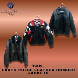 Jaquetas Bomber de Couro Y2K Earth Pulse - EV1210