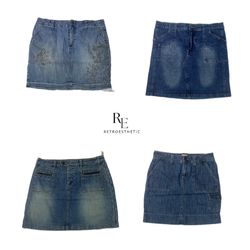 Saia Mini Jeans da Era Britney Y2K RE-2404