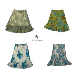 Y2K Floral Poly Skirts RE-2412