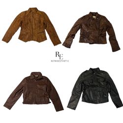 Jaquetas de Couro Únicas Y2K RE-2417
