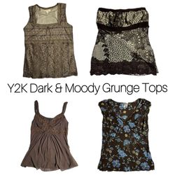 Y2K Dark & Moody Grunge Mesh Tops