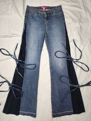 UPCYCLED DENIM FLARED JEANS