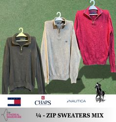 1/4 Zip Sweaters including Ralph Lauren, Tommy Hil..