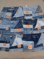 HD1221 Ladies Upcycled Levi's Belted Skirts