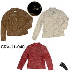 クラシックY2Kレザージャケット – インスパイアされた美学 (GRV-11-048)