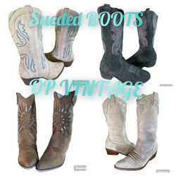 OP VINTAGE 0040 FAMOUS SUIDED COWBOY BOOTS