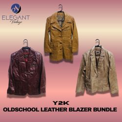 Y2K OldSchool レザー ブレザー バンドル - EV1230