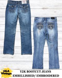 JEANS BOOTCUT BRODÉS OU EMBELLIS Y2K