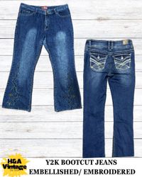 JEANS BOOTCUT BRODÉS OU EMBELLIS Y2K