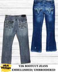 JEANS BOOTCUT BRODÉS OU EMBELLIS Y2K