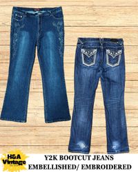 JEANS BOOTCUT BRODÉS OU DÉCORÉS Y2K