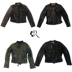 Chaqueta de cuero única de los 90/Y2k (RW-1192)