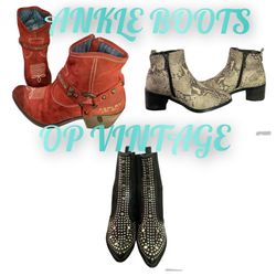 Op vintage 0044 Meilleures bottes à la cheville po..
