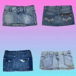 Gonne in denim mini dell'era Brithney Y2K (TH-061)