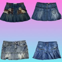 Gonne Mini in Denim Uniche Y2K (TH-063)