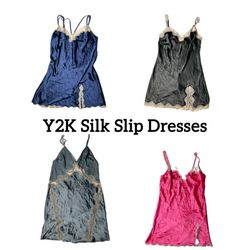 Robe nuisette en soie Victoria Secret Y2K