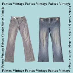 (FV-410) Y2K フレア装飾ジーンズ