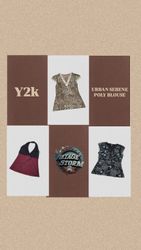 Y2k Urban Serene Poly ブラウス