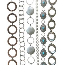 Y2K Silver Chain Belts