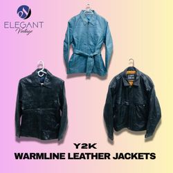 Y2Kウォームラインレザージャケット - EV1241