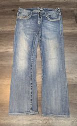 782 - 刺繍スタイルフレアジーンズ