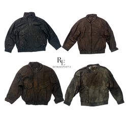 90年代/Y2K レザーボンバージャケット RE-2418
