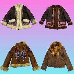 Y2K Paris Hilton unique Afghan Coat (TH -082)
