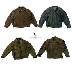 90s/Y2K ユニークレザー ボンバージャケット RE-2433