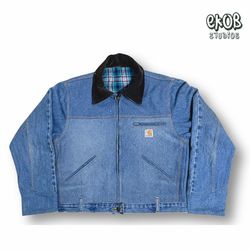 Upcycled Carhartt Cropped Denim Jacket